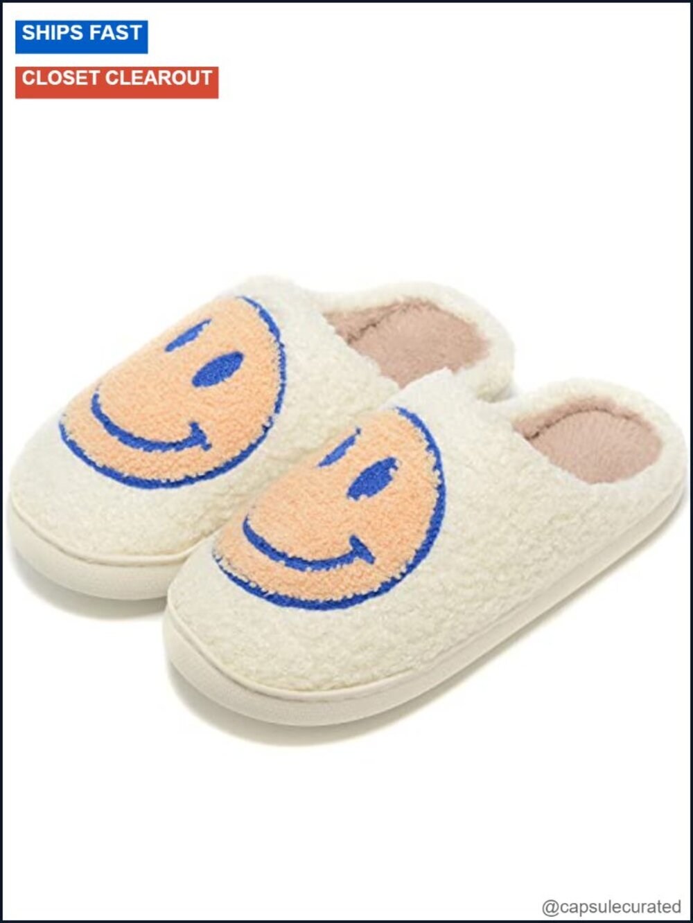 Retro Fuzzy Face Slippers Plush Memory Foam Non-Slip Indoor Outdoor Unisex